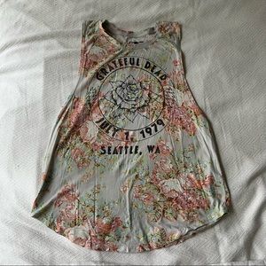 Floral Grateful Dead Tank. Super soft. Fits oversized and long. Never worn.